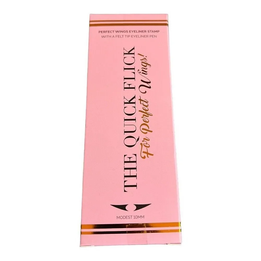 THE QUICK FLICK Intense Black Eyeliner Stamp For Perfect Wings Modest 10mm NIB